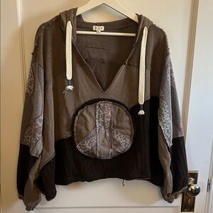 Earthy Patchwork Peace Sweatshirt